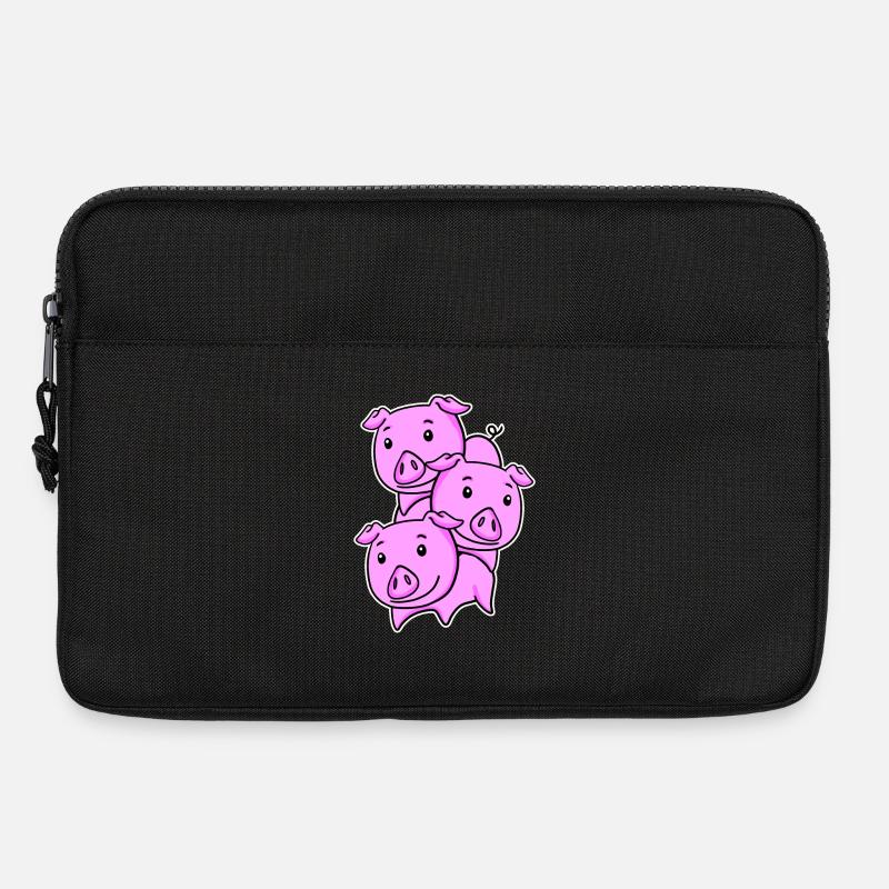 Schweine Schwein Schweinchen - Laptoptasche 13" - Schwarz