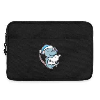 Mouse with pillow and sleepy cap - Laptop bag 13" - black - Front