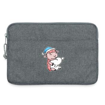 Mouton avec oreiller et bonnet somnolent - Sacoche pour ordinateur portable 13 pouces - gris chiné - Devant