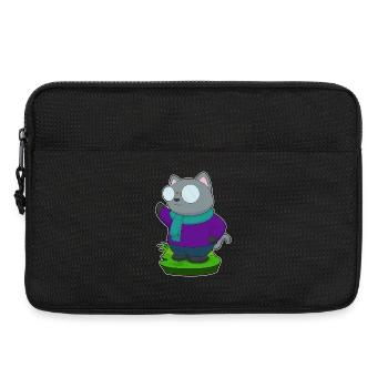 Écharpe d’hiver pour chat - Sacoche pour ordinateur portable 13 pouces - noir - Devant