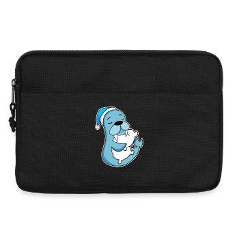 Seelöwe mit Kissen und Schlafmütze - Laptoptasche 13" - Schwarz - Vorne