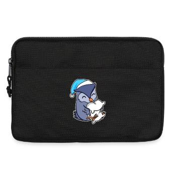 Eule mit Kissen und Schlafmütze - Laptoptasche 13" - Schwarz - Vorne