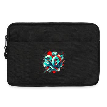 Picto 30 Year Old Retro Vintage Red Blue Teal - Laptop bag 13" - black - Front