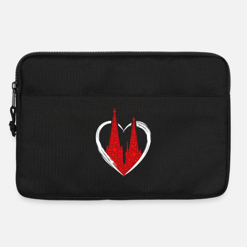Kölner Dom Herzen Kölle Liebe Herz Karneval Köln - Laptoptasche 13" - Schwarz
