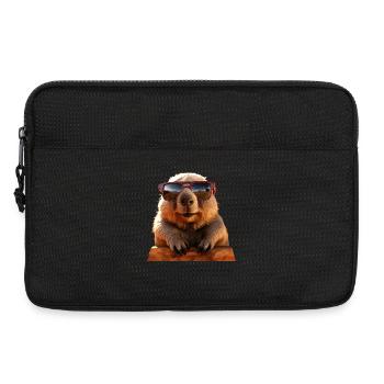 Wombat avec lunettes de soleil Australie Wombats mignons - Sacoche pour ordinateur portable 13 pouces - noir - Devant
