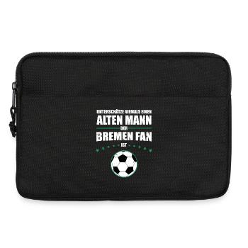 Alter Mann - Bremen Fan | Retro Vintage Design - Laptoptasche 13" - Schwarz - Vorne