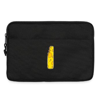 Letter I - Initial Letter I - Cheese Motif - Laptop bag 13" - black - Front