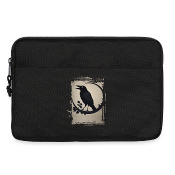 Raven sitting on branch - Laptop bag 13" - black - Front