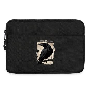 Raven on branch in front of full moon - Laptop bag 13" - black - Front
