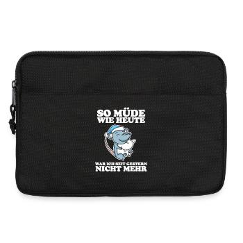 Ausschlafen Müde Spruch lustig Schlafen - Maus - Laptoptasche 13" - Schwarz - Vorne