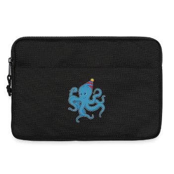 Chapeau de fête d’anniversaire pieuvre - Sacoche pour ordinateur portable 13 pouces - noir - Devant