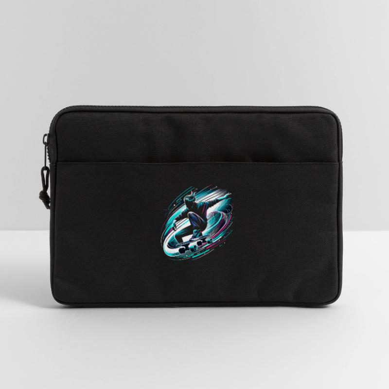 Longboarder auf Skateboard oder Longboard Laptoptasche 13"