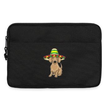 Dachshund Sombrero - Laptop bag 13" - black - Front