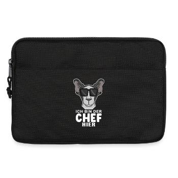Chef Spruch Anführer Hund - Laptoptasche 13" - Schwarz - Vorne
