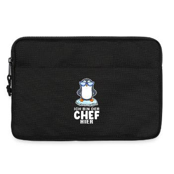 Chef Spruch Anführer Pinguin Motiv - Laptoptasche 13" - Schwarz - Vorne