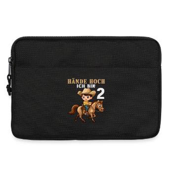Cowboy Sheriff 2 Geburtstag Kinder 2 Jahre Spruch - Laptoptasche 13" - Schwarz - Vorne