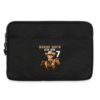 7 Geburtstag Sheriff Cowboy 7 Jahre Kinder Spruch - Laptoptasche 13" - Schwarz - Vorne