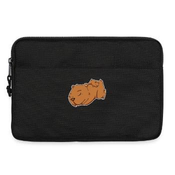Familie - Capybara mit Baby Capybara - Laptoptasche 13" - Schwarz - Vorne