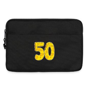 50 ans Motif Funny Cheese - Sacoche pour ordinateur portable 13 pouces - noir - Devant