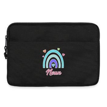9. Geburtstag Regenbogen Vintage - Laptoptasche 13" - Schwarz - Vorne
