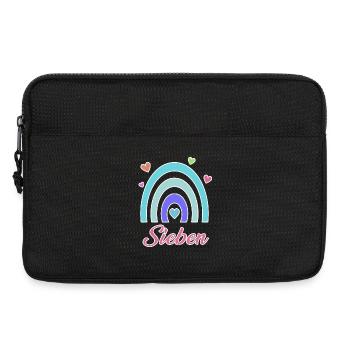 7. Geburtstag Regenbogen Vintage - Laptoptasche 13" - Schwarz - Vorne