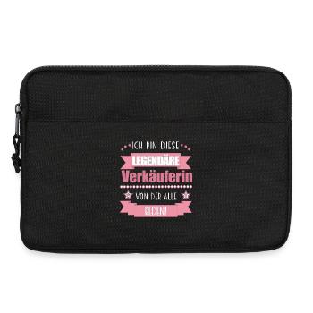 Lustiger Spruch für Verkäuferin – Geschenkidee - Laptoptasche 13" - Schwarz - Vorne