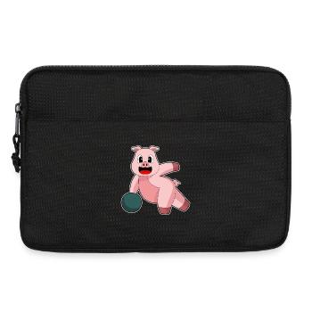 Pig Bowling Bowling Ball - Laptop bag 13" - black - Front