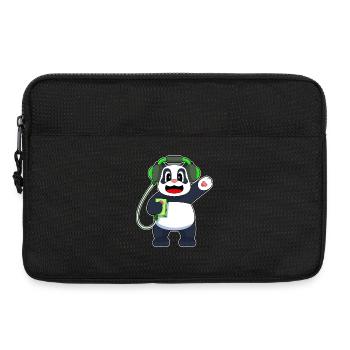 Panda Kopfhörer Musik - Laptoptasche 13" - Schwarz - Vorne
