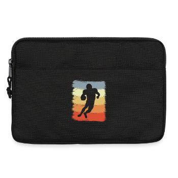 Joueur de football rétro - Sacoche pour ordinateur portable 13 pouces - noir - Devant