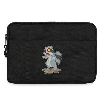 Raccoon Halloween Zombie - Laptop bag 13" - black - Front