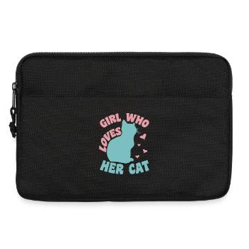 Fille de chat - Sacoche pour ordinateur portable 13 pouces - noir - Devant