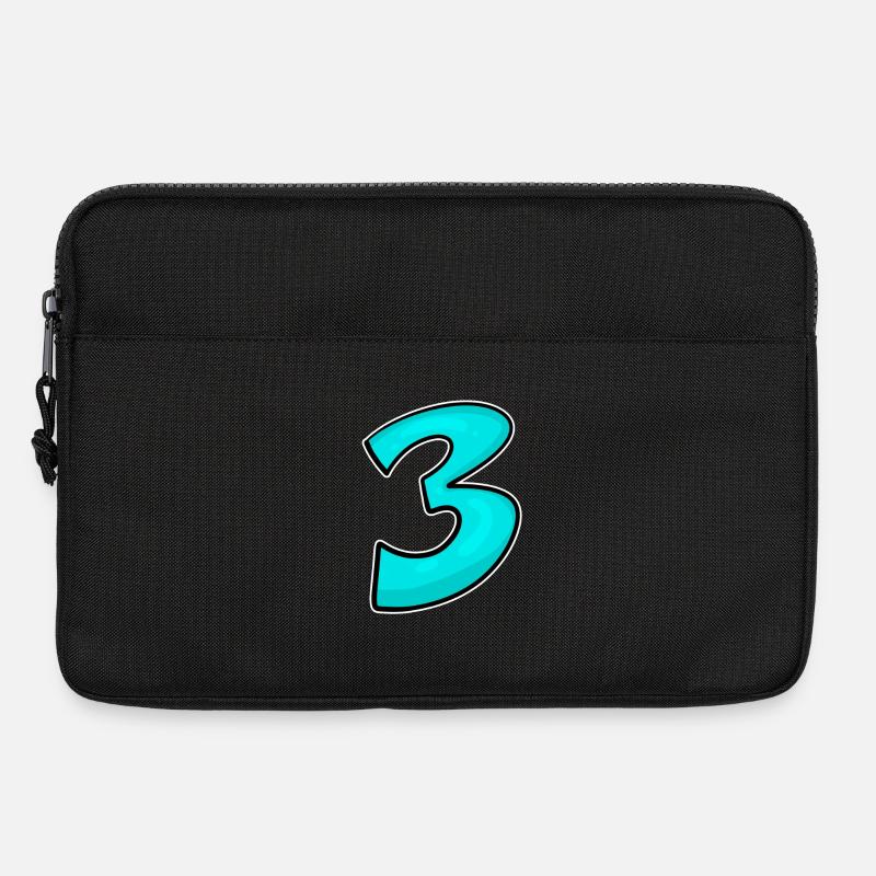Drei - 3 - Nummer 3 - Zahl 3 - Laptoptasche 13" - Schwarz