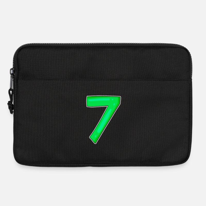 7 Nummer Zahl Grün - Laptoptasche 13" - Schwarz