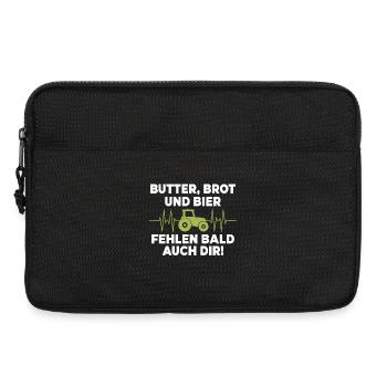 Butter, Brot und Bier fehlen bald auch dir - Laptoptasche 13" - Schwarz - Vorne