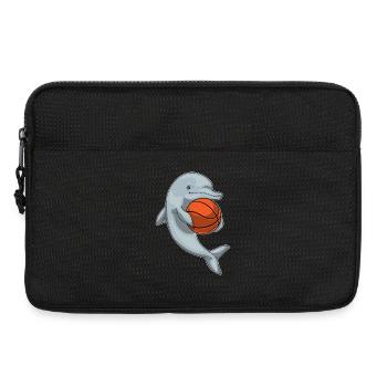 Dolphin Basketball Player Basketball - Laptop bag 13" - black - Front