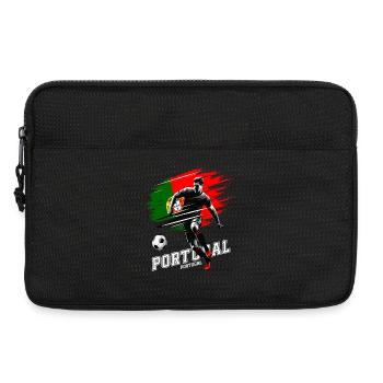 Football Portugal Flag Joueur Drapeau Grunge - Sacoche pour ordinateur portable 13 pouces - noir - Devant