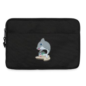 Delfin Maler Pinsel Malen - Laptoptasche 13" - Schwarz - Vorne