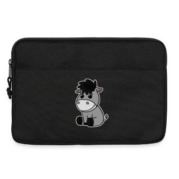 Donkey Motif - Laptop bag 13" - black - Front