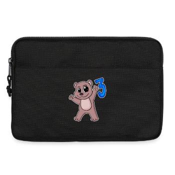 3. Geburtstag Motiv Bär - drei Jahre alt - Laptoptasche 13" - Schwarz - Vorne