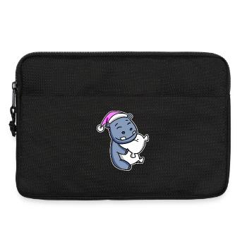 Hippopotamus Tired Sleeping Sleeping Girl - Laptop bag 13" - black - Front