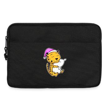 Cheetah Tired Sleeping Sleeping Girl - Laptop bag 13" - black - Front