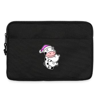 Cow Tired Sleeping Sleeping Girl - Laptop bag 13" - black - Front