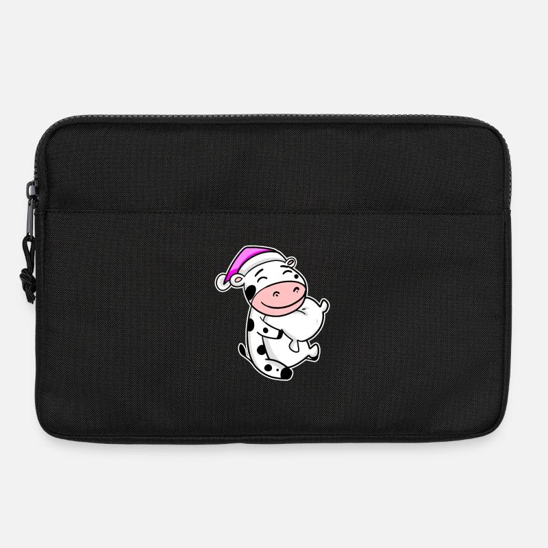 Kuh Müde Ausschlafen Schlafen Mädchen - Laptoptasche 13" - Schwarz