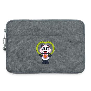 Panda Bride Heart Wedding - Laptop bag 13" - heather grey - Front