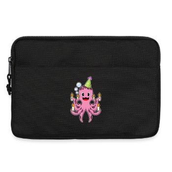 Krake Geburtstag Kerzen - Laptoptasche 13" - Schwarz - Vorne
