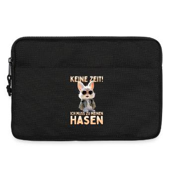 Hase Kaninchen Bunny Ich Muss Zu Meinen Hasen - Laptoptasche 13" - Schwarz - Vorne