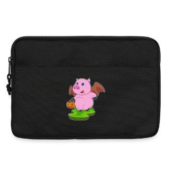 Pig Halloween Bat - Laptop bag 13" - black - Front
