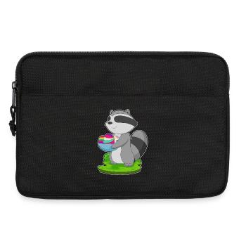 Waschbär Ostern Ostereier - Laptoptasche 13" - Schwarz - Vorne