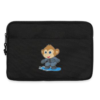 Affe Snowboarder Snowboard - Laptoptasche 13" - Schwarz - Vorne