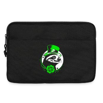 Sloth St Patrick's Day with clover and hat - Laptop bag 13" - black - Front